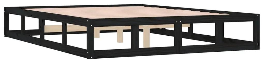 Giroletto nero 135x190 cm 4ft6 double in legno massello
