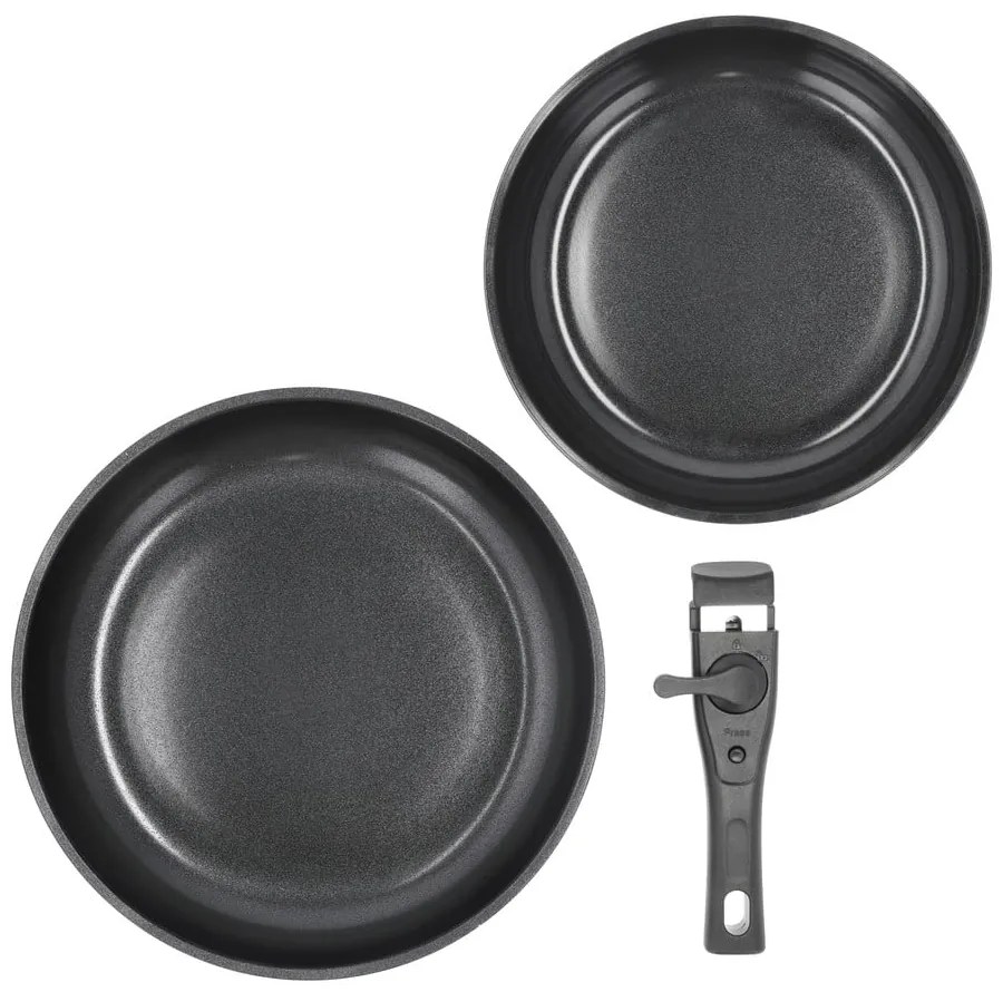 Set di padelle con manico rimovibile in alluminio con superficie antiaderente 2 pz ø 28 cm – Holm