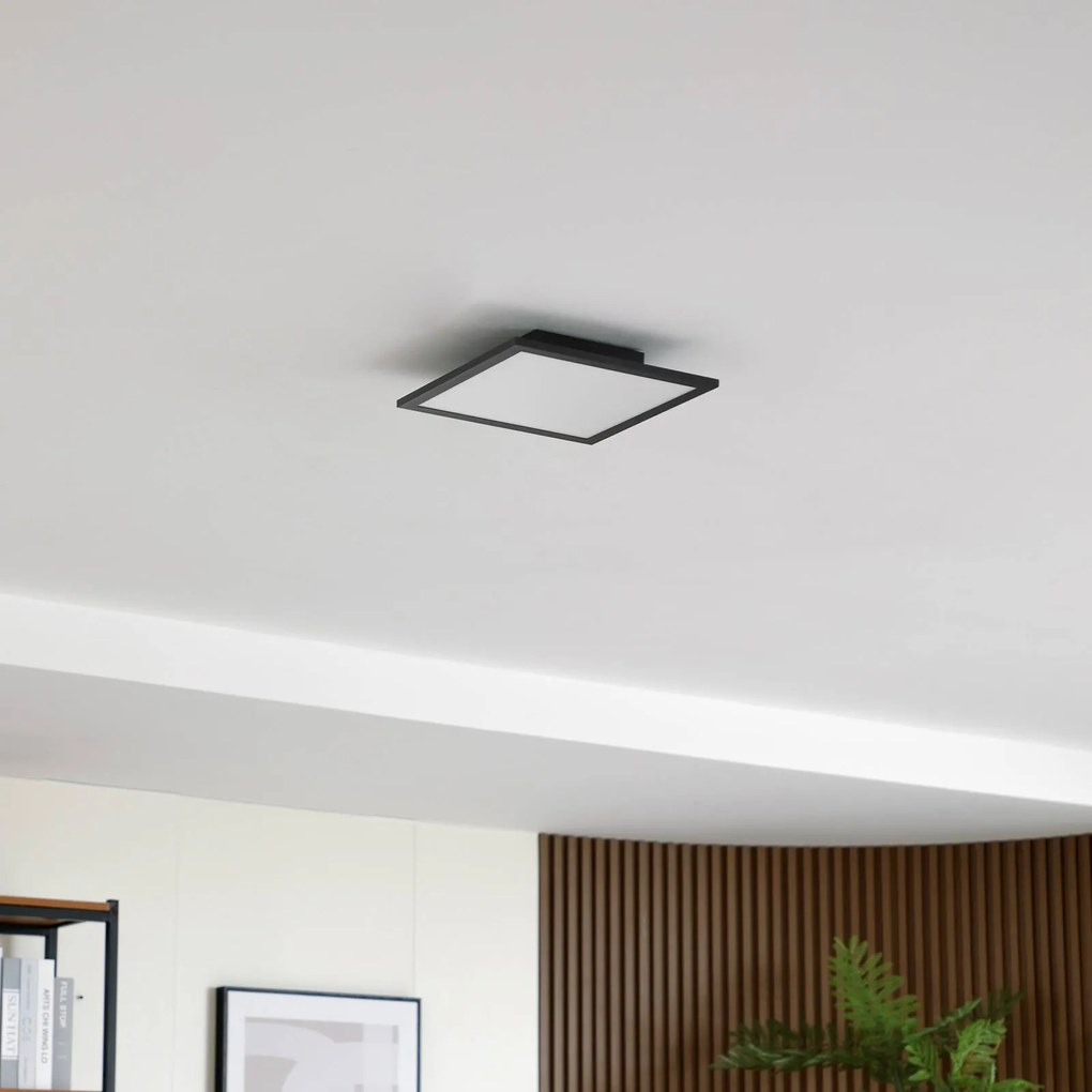 Pannello LED Lindby Enhife, nero, 30 x 30 cm, metallo, 4.000K