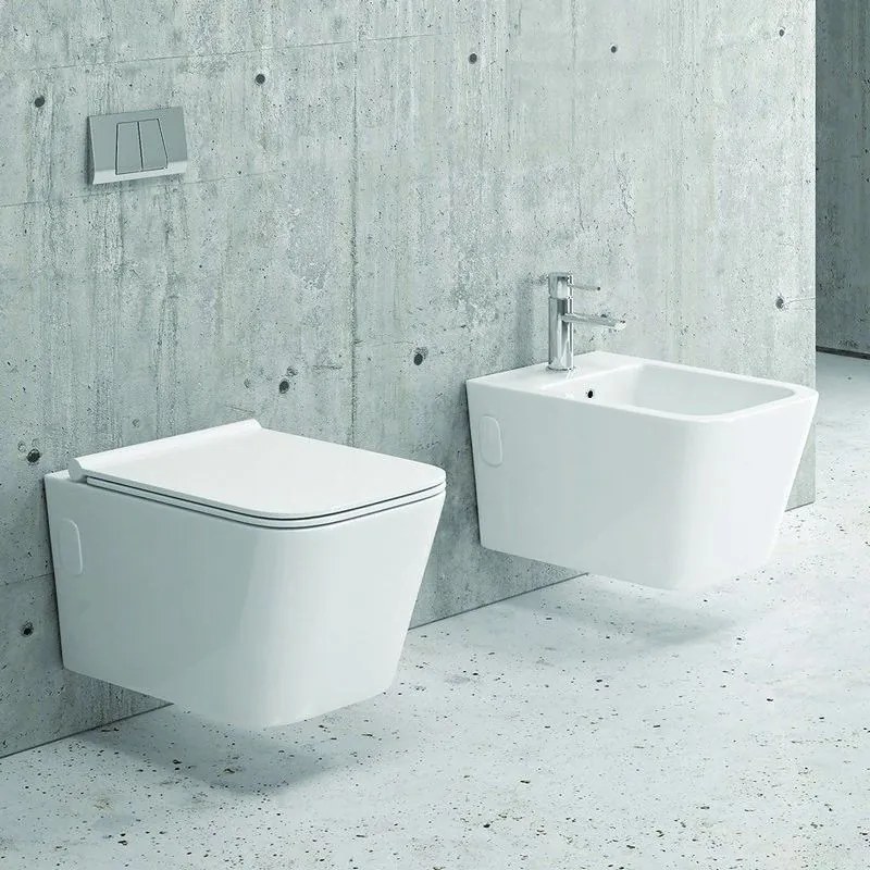 Kamalu - sanitari bagno sospesi senza brida per bagni stretti modello litos-s200