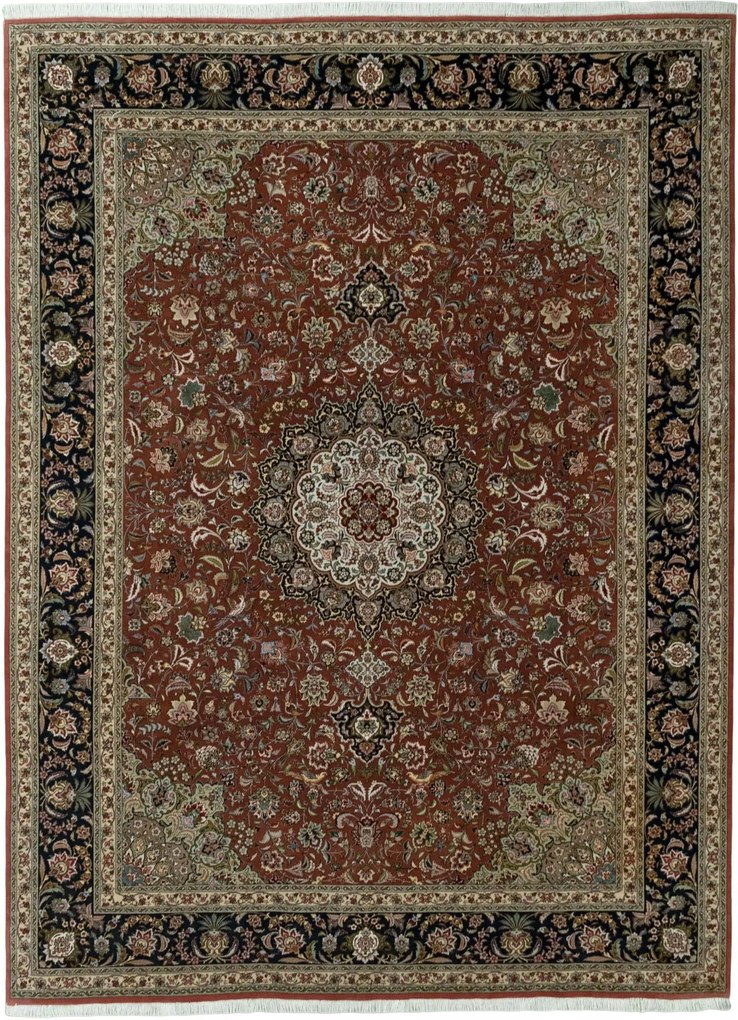 Tabriz Tappeto 340 x 260 Rosso (Iran) Annodato A Mano