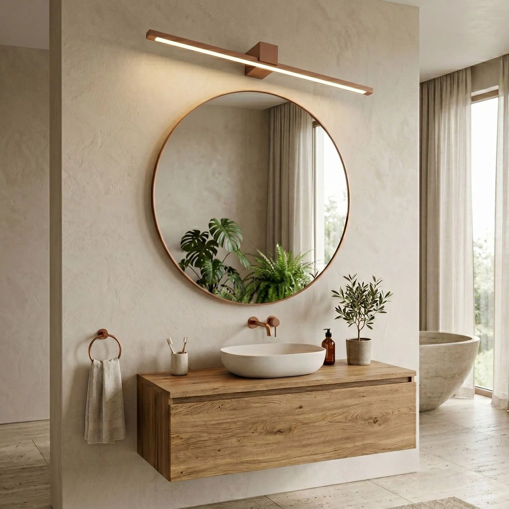 Applique da bagno LED SWE054-1W 80 cm COPPER BRUSH