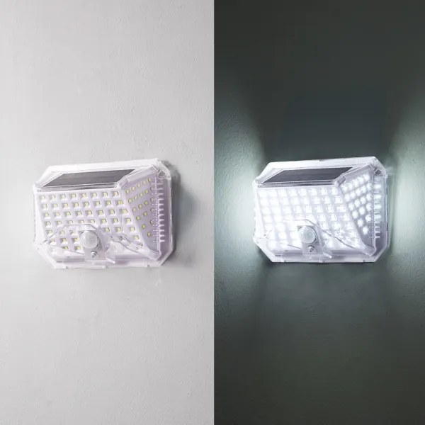 Brilagi-LED lampada solare da parete WALLIE LED/4W/5,5V argento con sensore