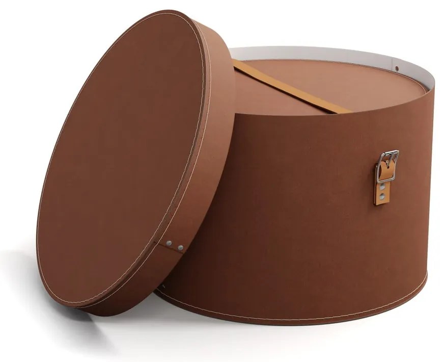 Scatole in set con coperchio/decorative marroni in cartone 2 pz ø 37,5x25 cm Rut Restore Paper Laminate – Bigso
