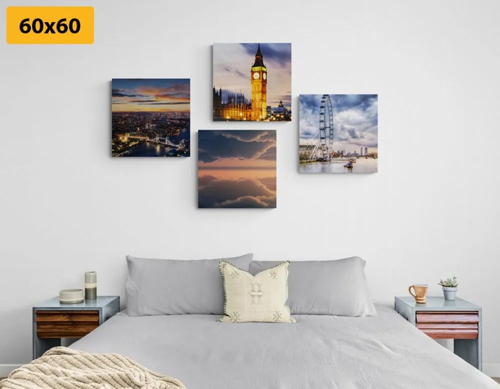 Set di quadri – Londra romantica di notte