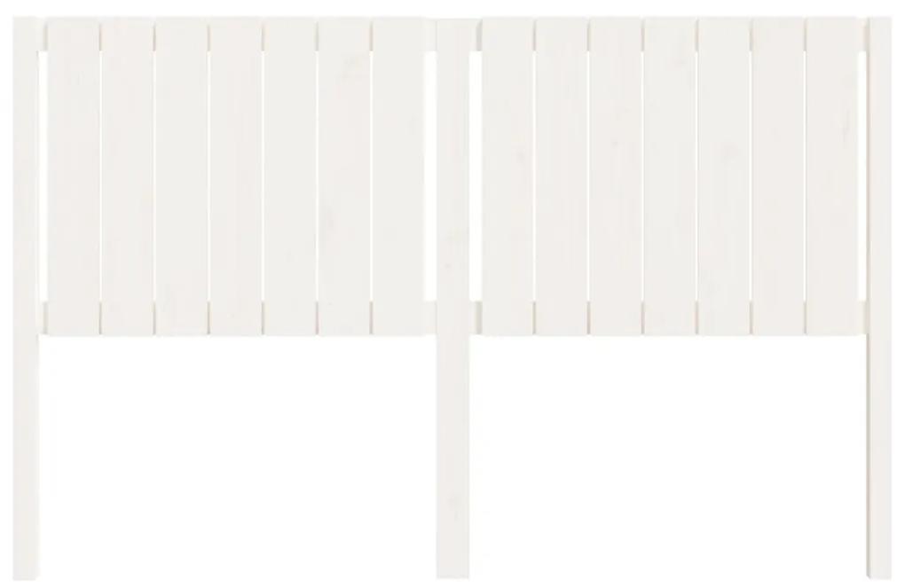 Testiera per letto bianca 155,5x4x100 cm legno massello di pino