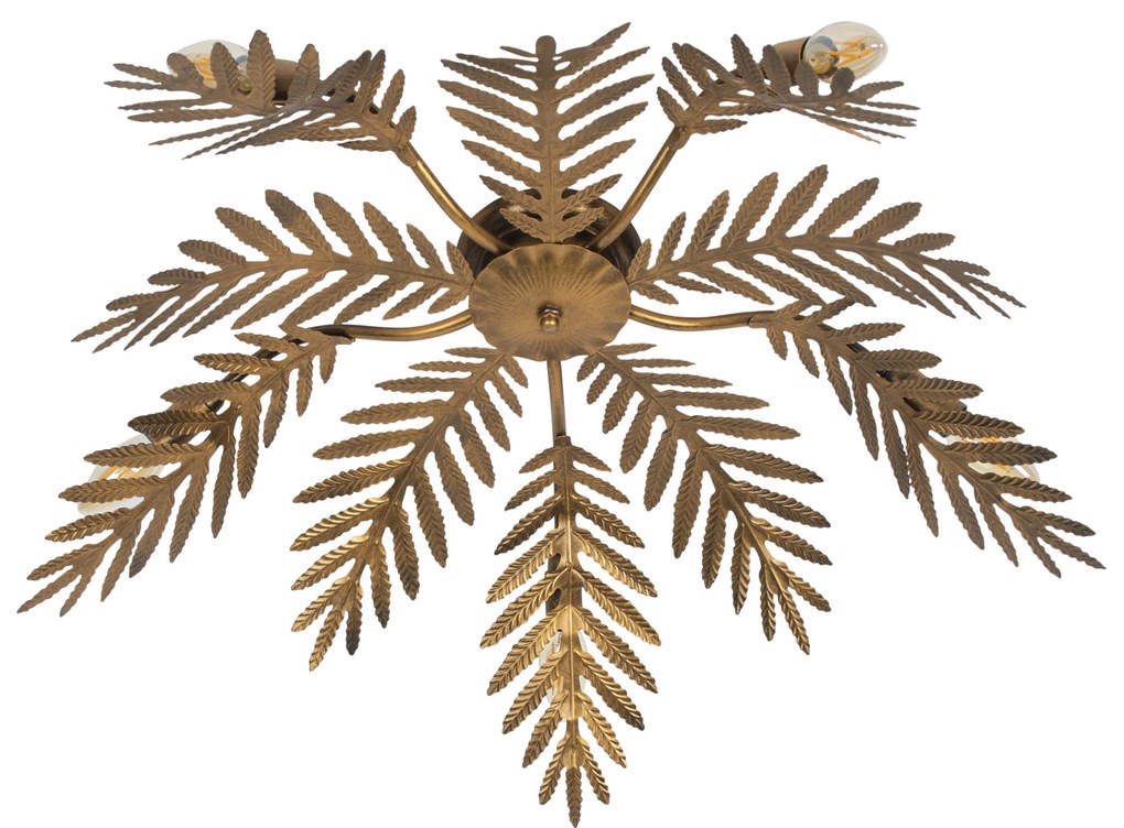 Plafoniera vintage oro 70 cm 5 luci - Botanica
