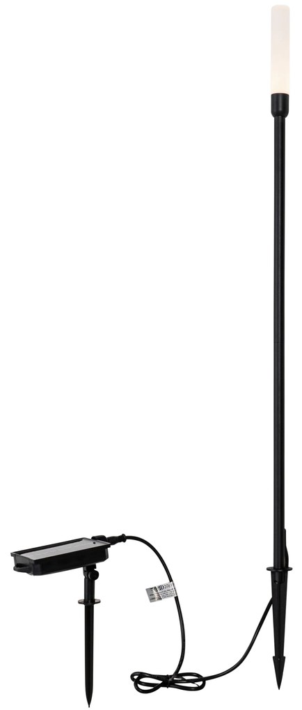 Lampada da terra per esterni nera con LED ricaricabile e solare - Barry