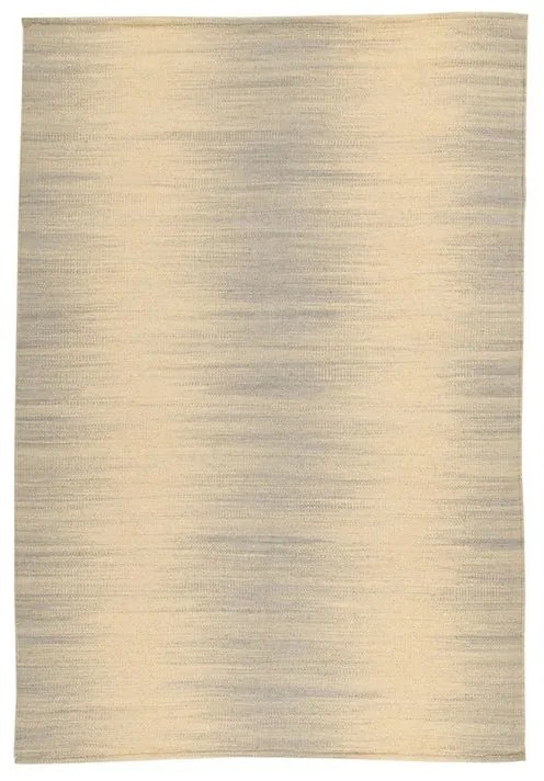 Tappeto Kilim ikat orientale in lana avorio e grigio, L 230 x L 160 cm