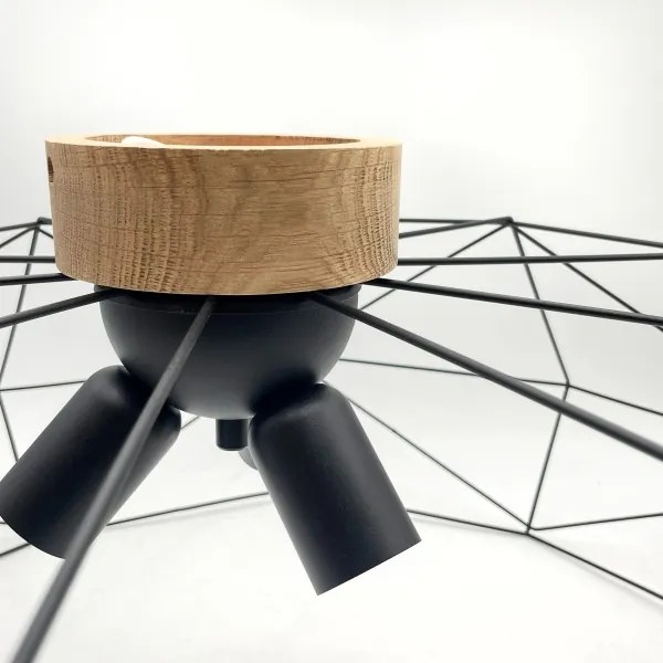 Brilagi - Plafoniera WOODY BASKET 3xE27/60W/230V Ø 80 cm rovere