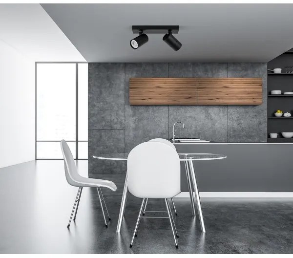 ITALUX SPL-2813-2B-BL - Faretto LACONI 2xGU10/35W/230V nero