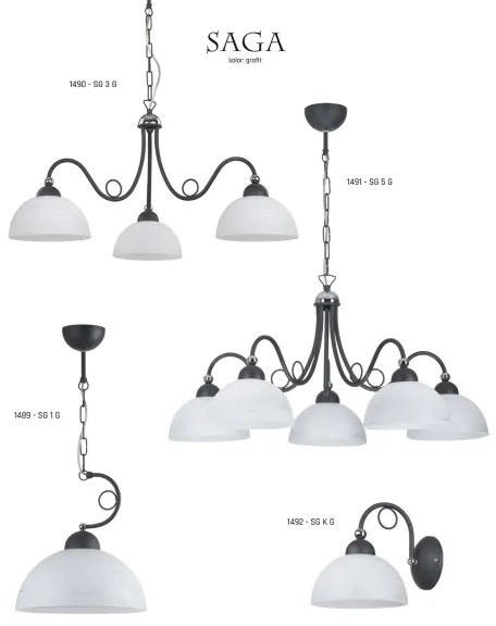 Jupiter 1492 - Applique SAGA 1xE27/60W/230V