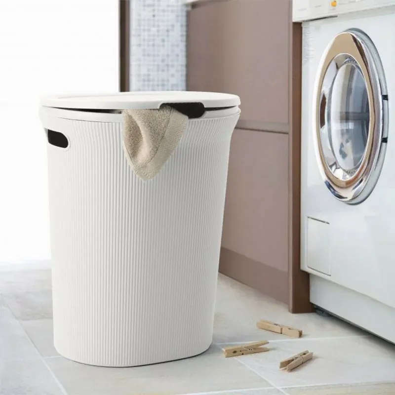 Cesto portabiancheria bianco capacità 40 lt