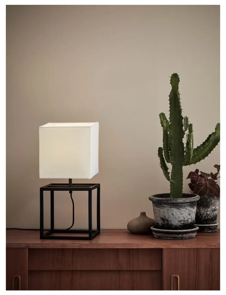 Lampada da tavolo in bianco e nero , 20 x 20 cm Cube - Markslöjd