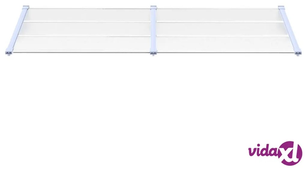 vidaXL Tettoia per Porta Grigio e Trasparente 239x90 cm Policarbonato
