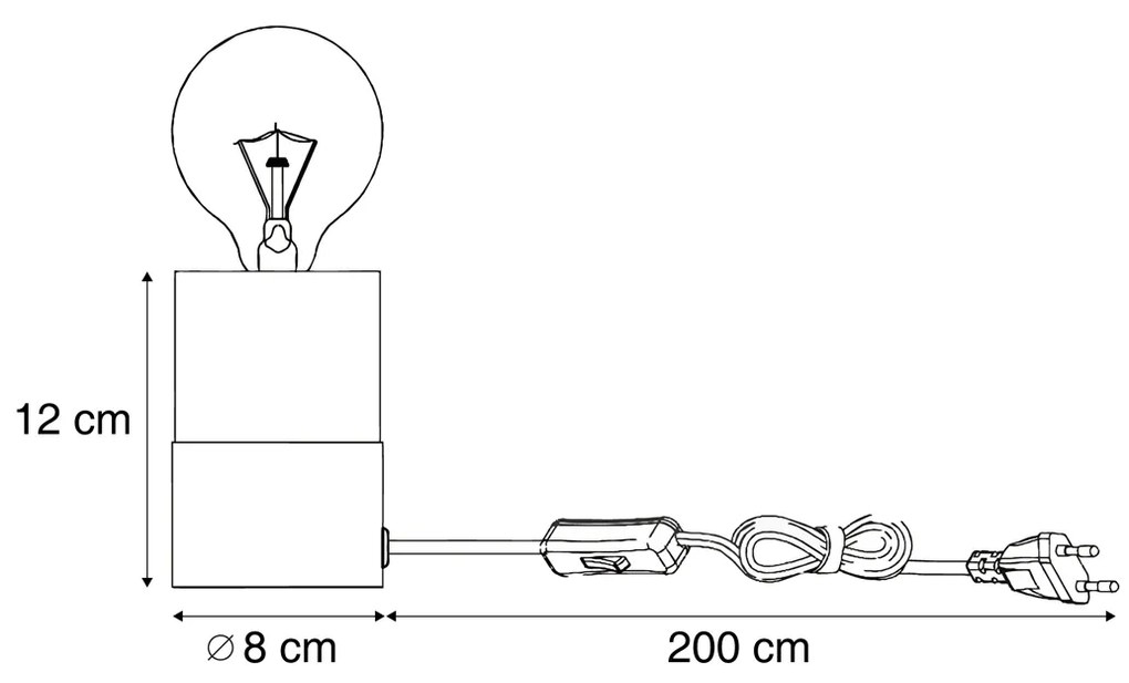 Lampada da tavolo moderna nera in marmo - Marissa