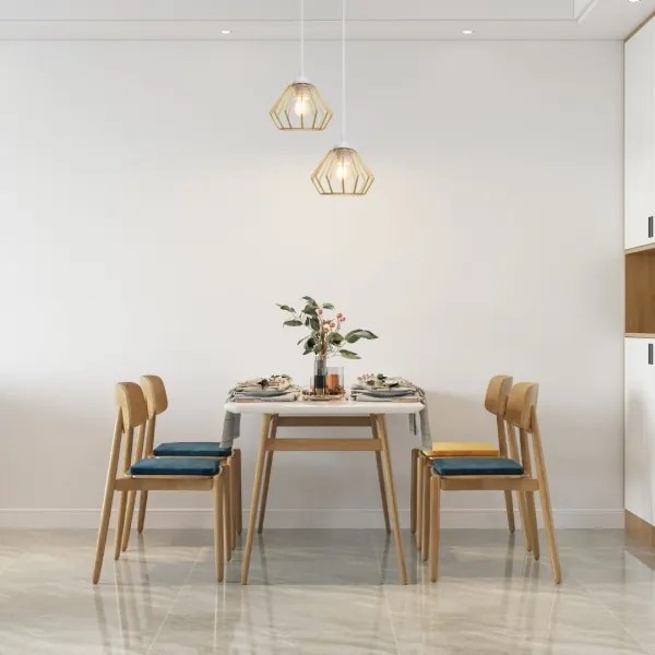 Lampadario a sospensione con filo CEED GOLD 2xE27/60W/230V diametro 28 cm bianco/oro