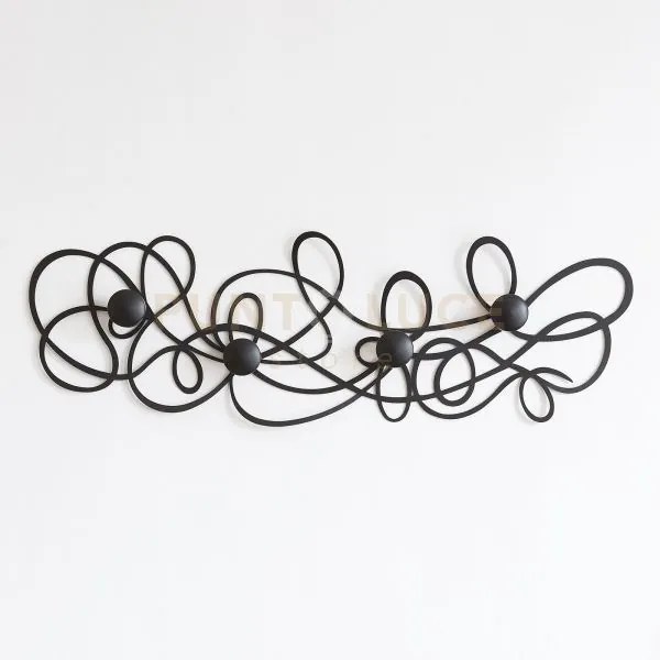 Appendiabiti da muro di design doodle nero