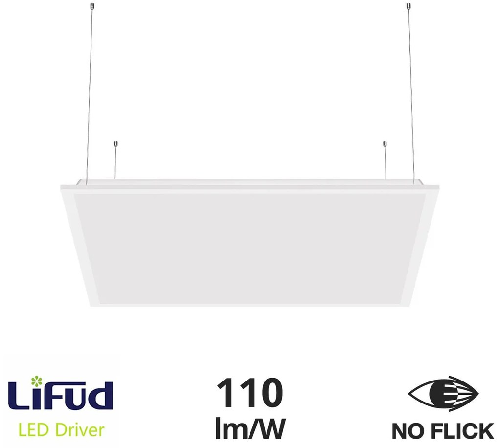 Pannello LED a Sospensione 60x60 40W IP40 No-Flickering - LIFUD Driver Colore Bianco Naturale 4.000K