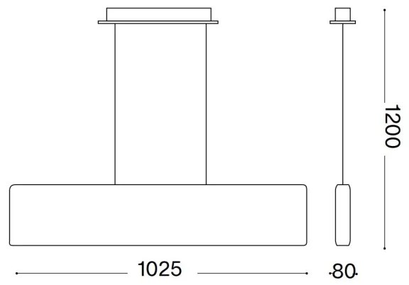 Ideal Lux - Lampadario LED a sospensione su cavo DESK, 32W, 230V, 102,5 cm, CRI 90, nero