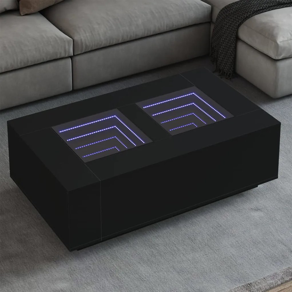 Tavolino Da Salotto Con Led Infinity Nero 116x69x40 Cm /