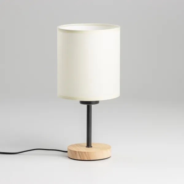Brilagi - Lampada da tavolo NUBILA WOOD 1xE27/25W/230V quercia/nero/color crema