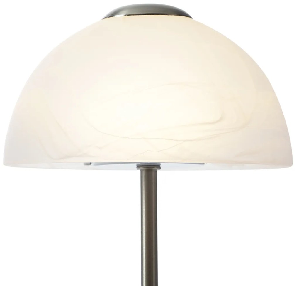 Lampada da tavolo di design in acciaio con vetro opale con LED dimmerabile - Joya