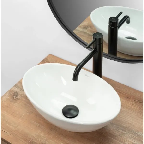 REA-U5804 - Lavabo da appoggio PAMELA MINI 26,5x40 cm ceramica/bianco lucido