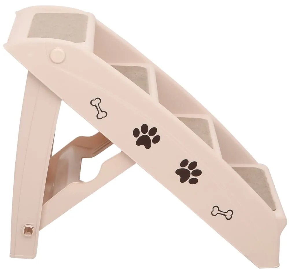 Scala pieghevole per cani crema 62x40x49,5 cm