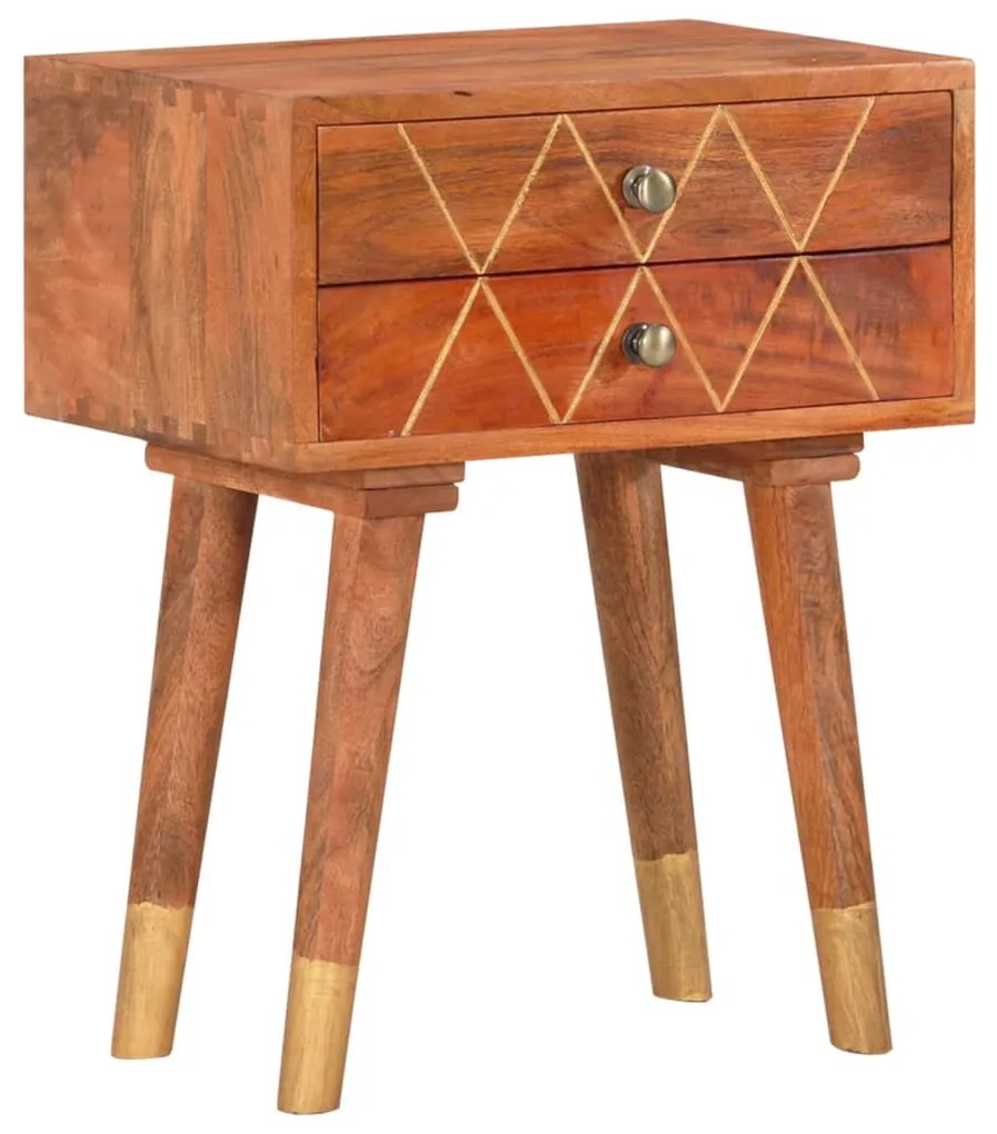 Comodino 40x30x58 Cm İn Legno Massello Di Mango /