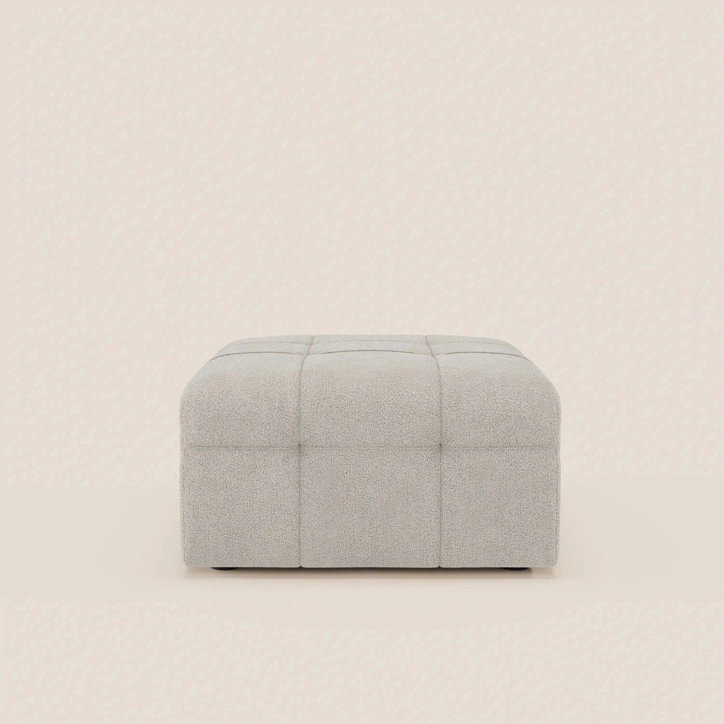 Mosaic pouf e modulo in bouclé - 96x77 cm design capitonné in tessuto smacchiabile T21