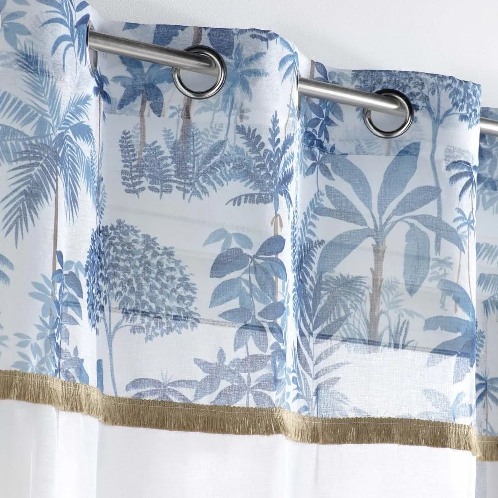 Tenda in voile bianco e blu 140x240 cm Amazonia - douceur d'intérieur