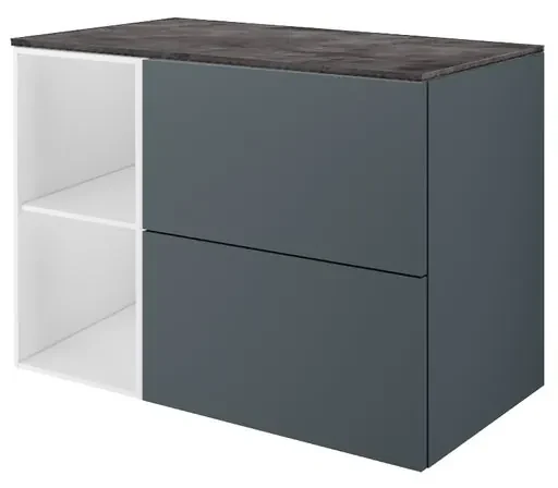 Mobile da bagno sotto lavabo SENSEA Neo Line grigio scuro/cemento L 60 x H 65 x P 48.5 cm, lavabo non incluso