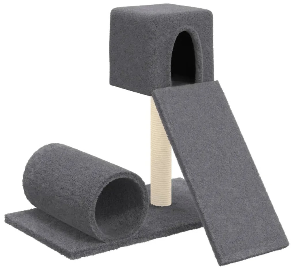 Albero per gatti con tiragraffi in sisal grigio scuro 59 cm
