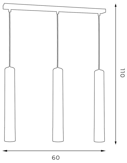 Lampadario a sospensione con filo NEST 3xGU10/8W/230V nero/cromo lucido