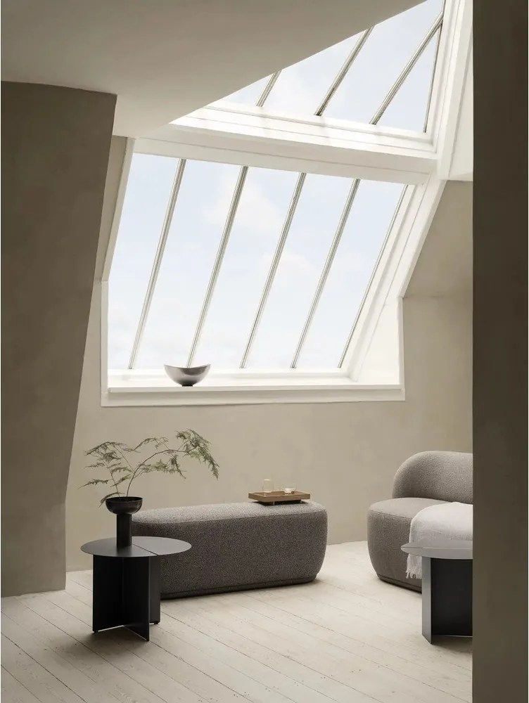 Panca grigia in tessuto bouclé Kuon - Blomus