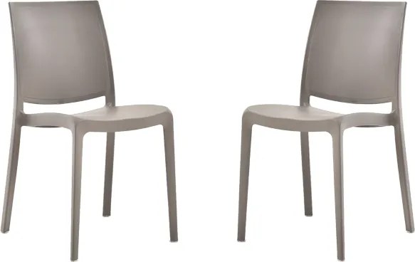 Sedia da giardino o cucina in polipropilene impilabile - Set 2 FEBE Tortora