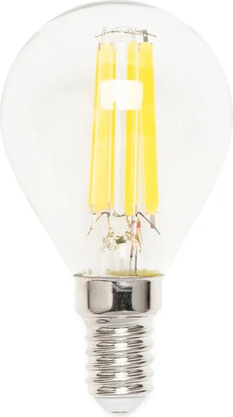 Lampada LED E14 6W a Filamento 150lm/W No Flickering - P45 Colore Bianco Naturale 4.000K