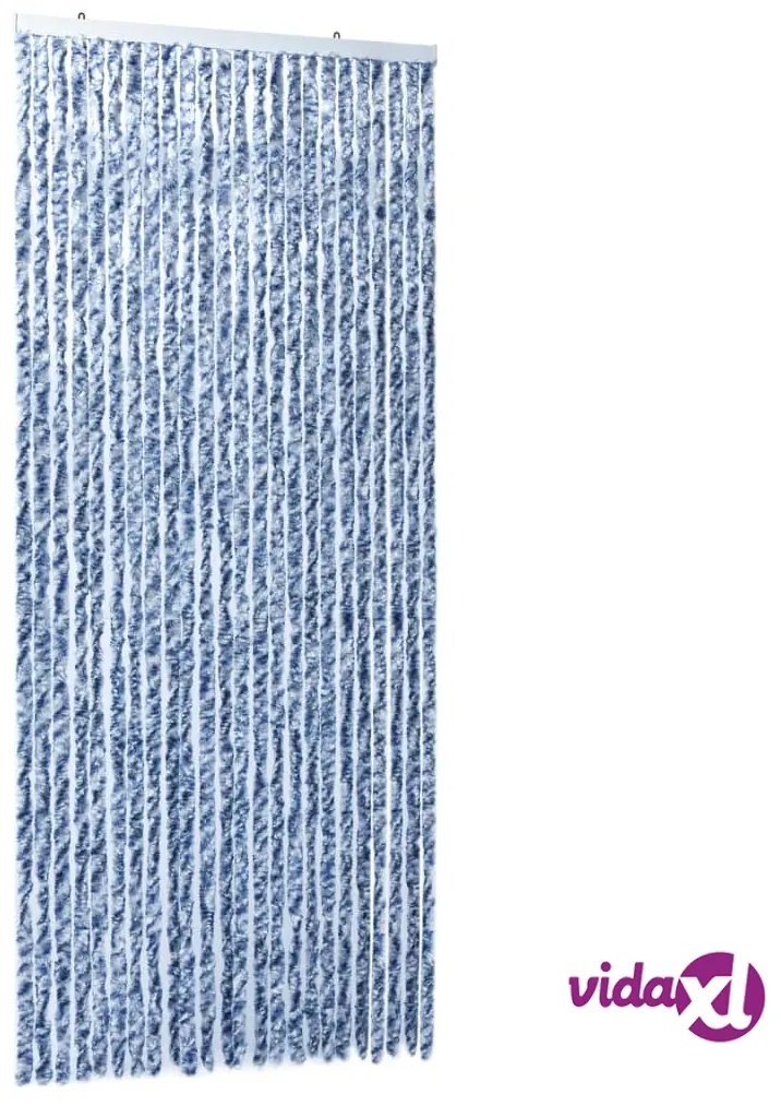 vidaXL Zanzariera Blu Bianco e Argento 100x220 cm Ciniglia