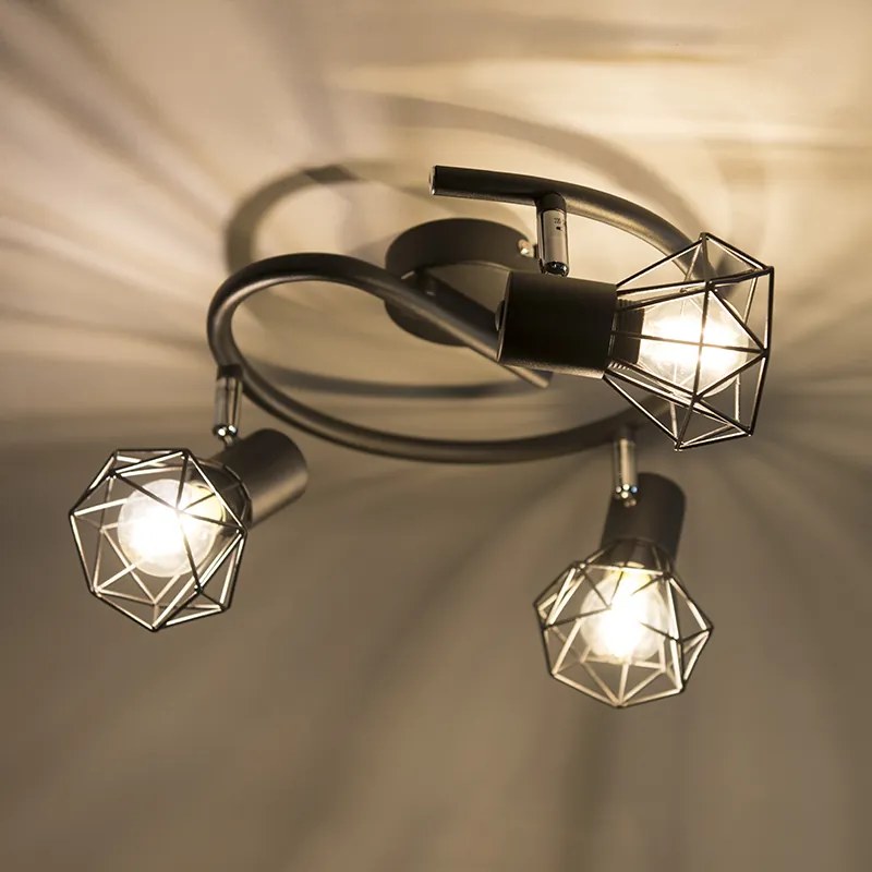 Faretto intelligente nero orientabile e inclinabile incl.3 Wifi P45 - Mosh