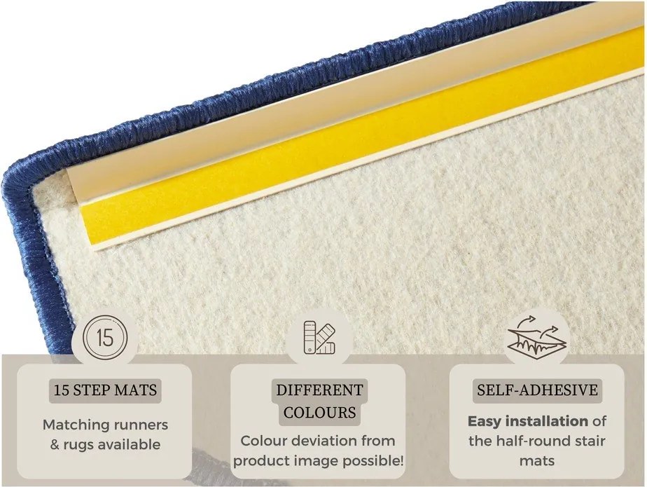 Set di tappeti per scale blu con strisce adesive 15 pz 23x65 cm Fancy – Hanse Home