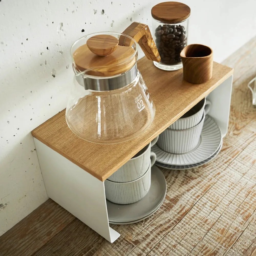 Ripiano aggiuntivo bianco/di colore naturale in metallo 30,5x14 cm Tosca – YAMAZAKI