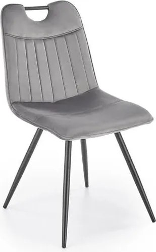Sedia K521 grigio velluto