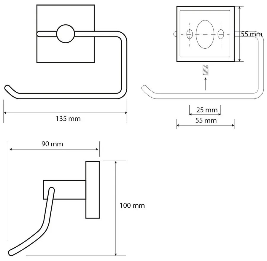 Porta carta igienica in ottone argentato X-Square - Sapho
