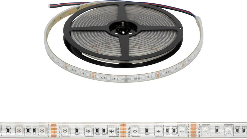 Striscia LED 5050/60 12V IP67 144W/m 5m - RGB Colore RGB
