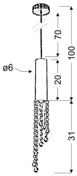 Lampadario LED a sospensione con filo DUERO LED/3W/230V