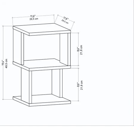 Comodino ZUNA rovere/bianco