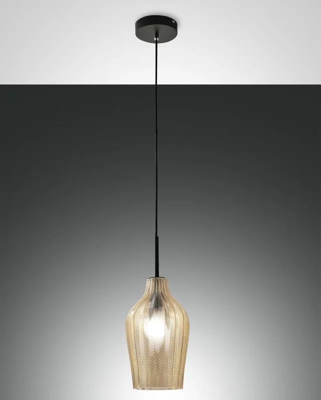 Lampadario Glamour Stintino nero paralume beige E27 LA MIA LUCE