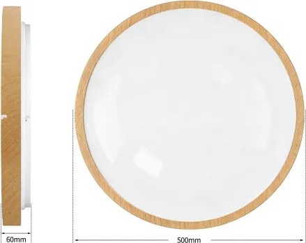 Brilagi-LED Lampada dimmerabile GLASS POOL DOUBLE LED/60W/230V 50 cm, finitura effetto legno + telecomando