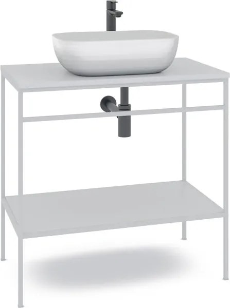 Mobile bagno da terra con lavabo e porta asciugamani L 80 x H 92 x P 45.5 cm bianco per vasca centrale Outline
